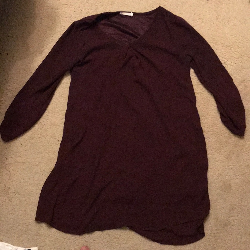 Maroon long sleeve dress